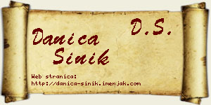 Danica Šinik vizit kartica